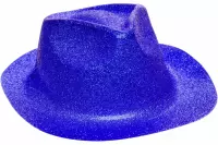 Lg-imports Fedora Glitterhoed Unisex Blauw One Size 20 Cm