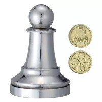 Cast Chess Puzzle Pawn - silver