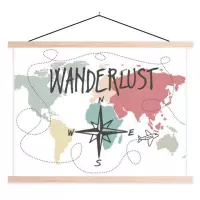 Schoolplaat Wereldkaart Wanderlust