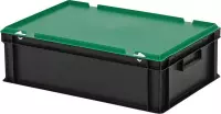 Combicolor dekselbak - 600x400xH185mm - zwart-groen