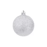 AUTOUR DE MINUIT Set van 6 glitterballen - Ø6 cm - Zilvergrijs