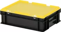 Combicolor dekselbak - 400x300xH133mm - zwart-geel