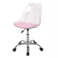 Bureaustoel - Transparante schaal en roze kussen - L 52 x D 52 x H 88 cm - RONNY