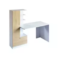 Bureau met planken - Wit - L 160 x D 60 x H 135 cm - ACADEMY