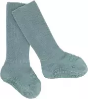 GoBabyGo - Bamboe Antislip Sokjes - Sokken - Dusty Blue  12-24 maanden
