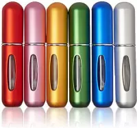 MaxedMore Navulbare Parfumverstuiver 5ml Rood/Licht Roze/ Oranje/Groen/ Blauw/ Grijs - 65 Keer Spraybare Parfum Verstuiver - Hervulbaar Tasverstuiver voor Parfum - Meeneem Mini Geu