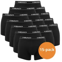 HEAD Boxershorts Basic Zwart- 15-Pack Zwart heren boxershorts - Maat XL