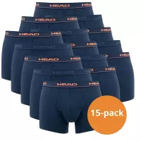 HEAD boxershorts Basic Peacoat/Orange- 15-Pack Donkerblauwe heren boxershorts - Maat XL