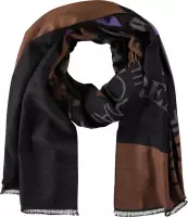 SAMOON Dames Sjaal met tekst Black gemustert-99