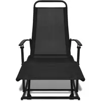vidaXL Tuinschommelstoel staal en textileen zwart
