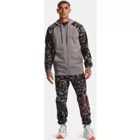 Herenshirt UA Rival Fleece Camo Script met volledige rits