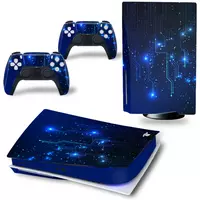 Sony PS5 Disk Edition Console Skins - CPU Blauw (Let op, alleen geschikt voor PlayStation 5 Disk Edition - zie productafbeelding)