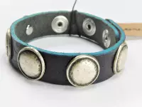 Kalfsleren ibiza-armband Platja d'en Bossa antraciet