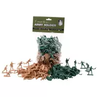100x Plastic soldaatjes speelgoed figuren - Army Forces soldaat/leger speelfiguurtjes 100 stuks