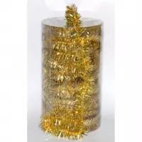 1x stuks folie tinsel slingers/guirlandes goud 20 meter kerstslingers -