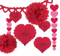 Amscan Feestdecoratieset Valentijnsdag Papier Rood/roze 9-delig