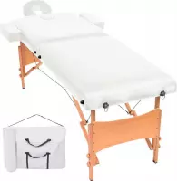 Everest Massagetafel 10 cm dik 2 zones inklapbaar wit