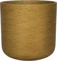 Plantenwinkel Pot Rough Charlie S Metallic Gold Fiberclay 15x15 cm gouden ronde bloempot voor binnen en buiten