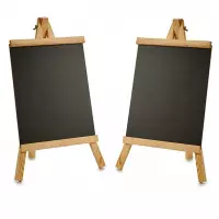 2x stuks mini schoolborden/krijtborden op standaard 28 x 46 cm - Menukaart - Prijskaartjes - Info bordjes