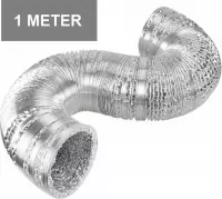 Flexibele aluminium ventilatieslang ongeïsoleerd - Aluminium - Ø 125mm - Lengte 1 METER - Luchtafvoerslang