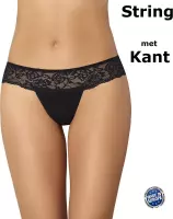 Teyli Dames String met Kant - Zwart XL