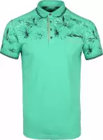 Gabbiano Poloshirt Stretch Polo Met Halve Floral Print 23172 Apple Green 508 Mannen Maat - L
