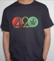 420 T-shirt Black Size M - Bedrukte T-shirts - Weed - 420 - Smoke - All Sizes - Trippin Balls