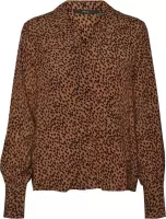 VERO MODA TANIA LS SHIRT WVN Tobacco Brown Dames Blouse - Maat XS