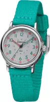 Jacques Farel - Horloge - Kinderen - Stoffen band - Kwarts analoog - Turquoise groen - KCF012