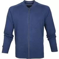 Casa Moda - Vest Zip Blauw - Maat M - Regular-fit