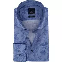 Profuomo - Overhemd SF Blauw Bloemen - 37 - Heren - Slim-fit