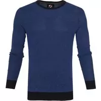 Suitable - Katoen Bince Pullover Blauw - M - Modern-fit