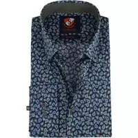 Suitable - Overhemd Willem Leafs Blauw - 38 - Heren - Slim-fit