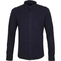 Profuomo - Overhemd Garment Dyed Button Down Donkerblauw - S - Heren - Slim-fit
