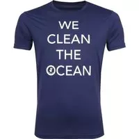Save the Duck - T-shirt Navy Stretch Tekst - M - Slim-fit