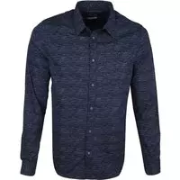 Petrol - Overhemd Gemêleerd Donkerblauw - M - Heren - Modern-fit