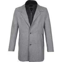 Suitable - Geke Coat Herringbone Grijs - 46 - Modern-fit