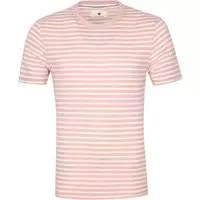 Anerkjendt - T-shirt Akrod Strepen Roze - S - Modern-fit
