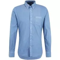 Profuomo - Overhemd Garment Dyed Blauw - S - Heren - Slim-fit