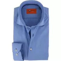 Suitable - Blauw Fil a Fil Overhemd 60 - 40 - Heren - Slim-fit