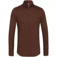 Desoto - Overhemd Strijkvrij Bruin 851 - S - Heren - Slim-fit