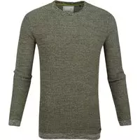 No-Excess - Pullover Melange Donkergroen - 3XL - Modern-fit