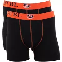 Suitable - Boxershort 2Pack Zwart Oranje - Maat L - Body-fit