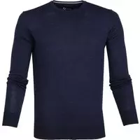 Suitable - Merino Pullover O-Hals Navy - XL - Slim-fit