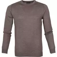 Suitable - Merino Pullover Rick Lichtbruin - Maat 3XL - Slim-fit