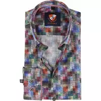 Suitable - Overhemd Blokken 183-5 - 39 - Heren - Slim-fit