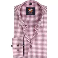 Suitable - Overhemd HBD Bordeaux Checks - 39 - Heren - Slim-fit