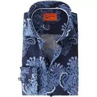 Suitable - Overhemd Paisley Print Royal - 39 - Heren - Slim-fit