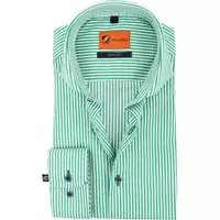 Suitable - Overhemd Strepen Groen 174-6 - 39 - Heren - Slim-fit