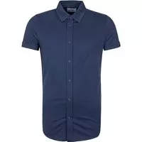 Suitable - Prestige Earl Short Sleeve Overhemd Donkerblauw - M - Heren - Modern-fit